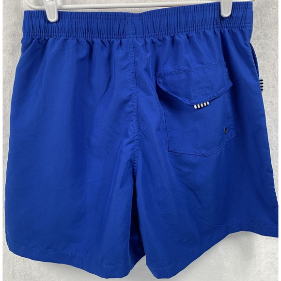 ANQIER Men's Blue Swim Shorts- Elastic Waist, Lined, 3Pockets, Drawstring Size M - Picture 2 of 6